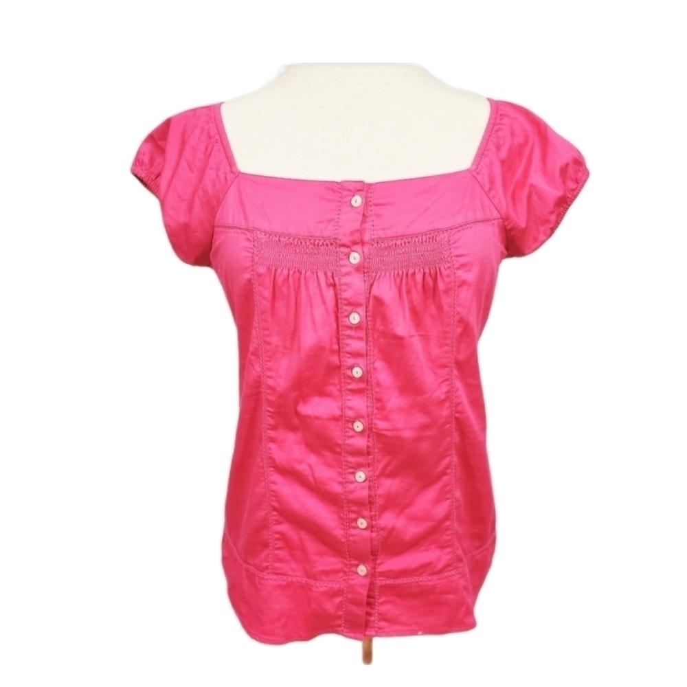Banana Republic Pink Cutout Peasant Blouse